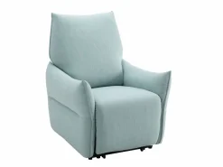 Sillón relax eléctrico de tela azul claro estilo contemporáneo MODOC^Vente-unique Online