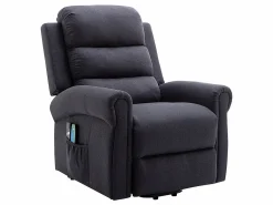 Vente-unique Sillón De Masaje|Sillón relax eléctrico de tela antracita LOVARI