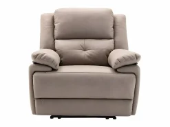 Vente-unique Sillón relax eléctrico de tela gris con 1 puerto USB DOLENE Topo Sale