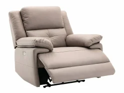 Vente-unique Sillón relax eléctrico de tela gris con 1 puerto USB DOLENE Topo Sale