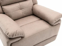Vente-unique Sillón relax eléctrico de tela gris con 1 puerto USB DOLENE Topo Sale