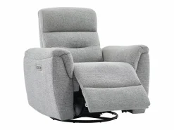 Vente-unique Sillón relax eléctrico eléctrico de tejido texturizado BREVIO Gris Hot