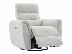 Vente-unique Sillón relax eléctrico en tejido texturo BREVIO Gris claro New