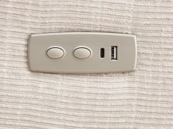 Vente-unique Sillón relax eléctrico masajeador en chenilla KOCENI Beige Online