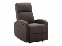 Vente-unique Sillón relax manual de tela color marrón ISAO Barato Marru00f3n chocolate Online
