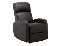 Vente-unique Sillón Relax|Sillón relax manual piel sintética color marrón - ISAO