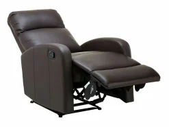 Vente-unique Sillón Relax|Sillón relax manual piel sintética color marrón - ISAO