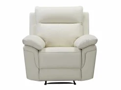Vente-unique Sillón relax mecánico de piel de búfalo PAKITA Marfil Discount