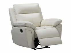 Vente-unique Sillón relax mecánico de piel de búfalo PAKITA Marfil Discount