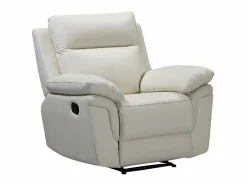 Vente-unique Sillón relax mecánico de piel de búfalo PAKITA Marfil Discount