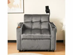 Sillón retráctil de terciopelo - con portavasos + soporte para teléfono móvil -^ModernLuxe Clearance