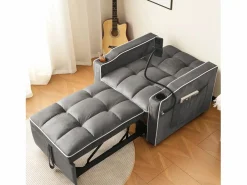Sillón retráctil de terciopelo - con portavasos + soporte para teléfono móvil -^ModernLuxe Clearance