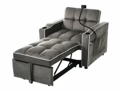 Sillón retráctil de terciopelo - con portavasos + soporte para teléfono móvil -^ModernLuxe Clearance