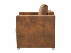 Sillón sillón sillón club sofá salón piel sintética marrón 1102124/3^Mobikasa Discount