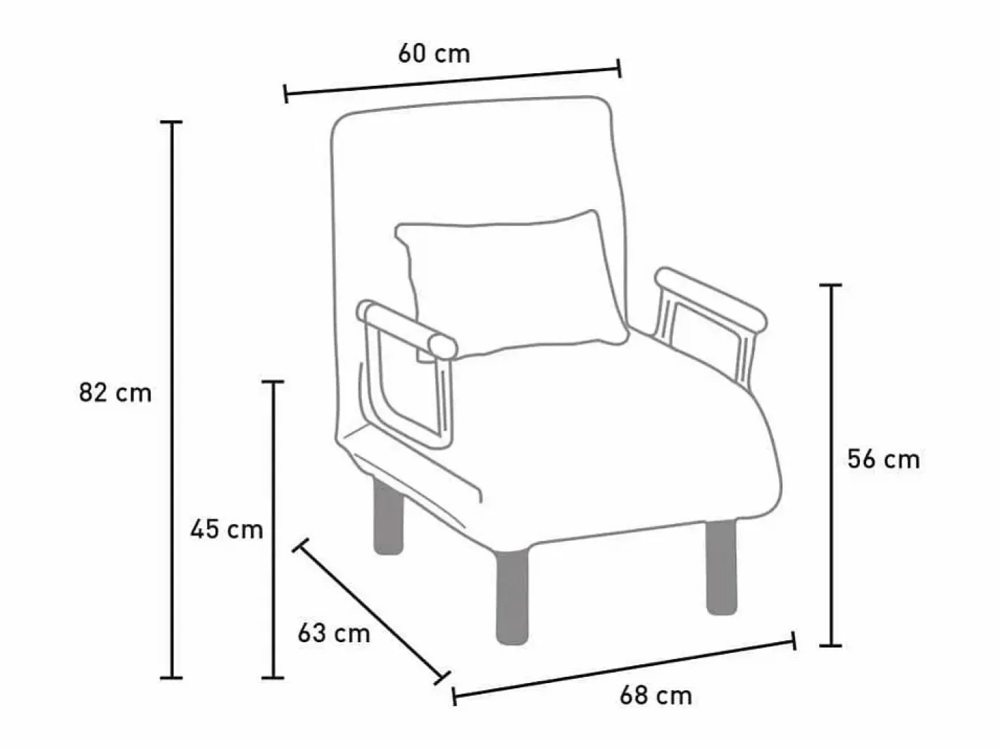 Sillón Sofá cama plegable individual de tela Deborah -^Le roi du relax Online