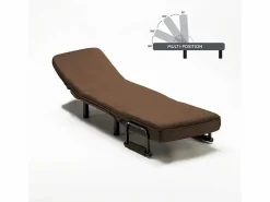 Le roi du relax Sillón Cama|Sillón Sofá cama plegable individual de tela Deborah - Marrón