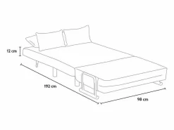 Le roi du relax Sillón Sofá Cama Plegable Reposabrazos de tela Deborah Twin Dos Plazas - Gris Online