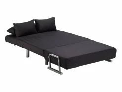 Le roi du relax Sillón Sofá Cama Plegable Reposabrazos de tela Deborah Twin Dos Plazas - Negro Sale