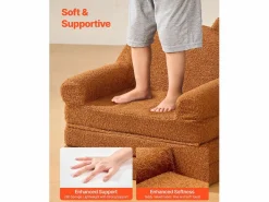 Sillón Cama|Sillón SucceBuy para Niños Convertible 2-en-1, Sofá Cama Plegable y Suave, con Reposabrazos, en Esponja 28D y Tejido Polar, Sofá para Niños Pequeños