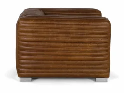 Giner y colomer Sillón De Piel|Sillón tapizado en cuero forma cúbica y patas de acero