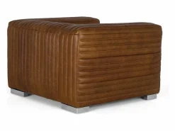 Giner y colomer Sillón De Piel|Sillón tapizado en cuero forma cúbica y patas de acero