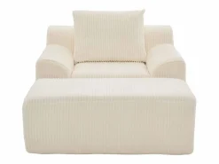 Sillón tapizado en pana con estribo, bolsillos laterales y cojines -^Hauss Spole Outlet