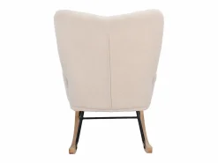 Sillón tapizado, estampado de cuadros suaves, para salón, dormitorio, mecedora, capacidad de peso 120 kg, color . Beige Discount