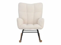 Sillón tapizado, estampado de cuadros suaves, para salón, dormitorio, mecedora, capacidad de peso 120 kg, color . Beige Discount