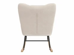 Sillón tapizado, estampado de cuadros suaves, para salón, dormitorio, mecedora, capacidad de peso 120 kg, color . Beige Discount