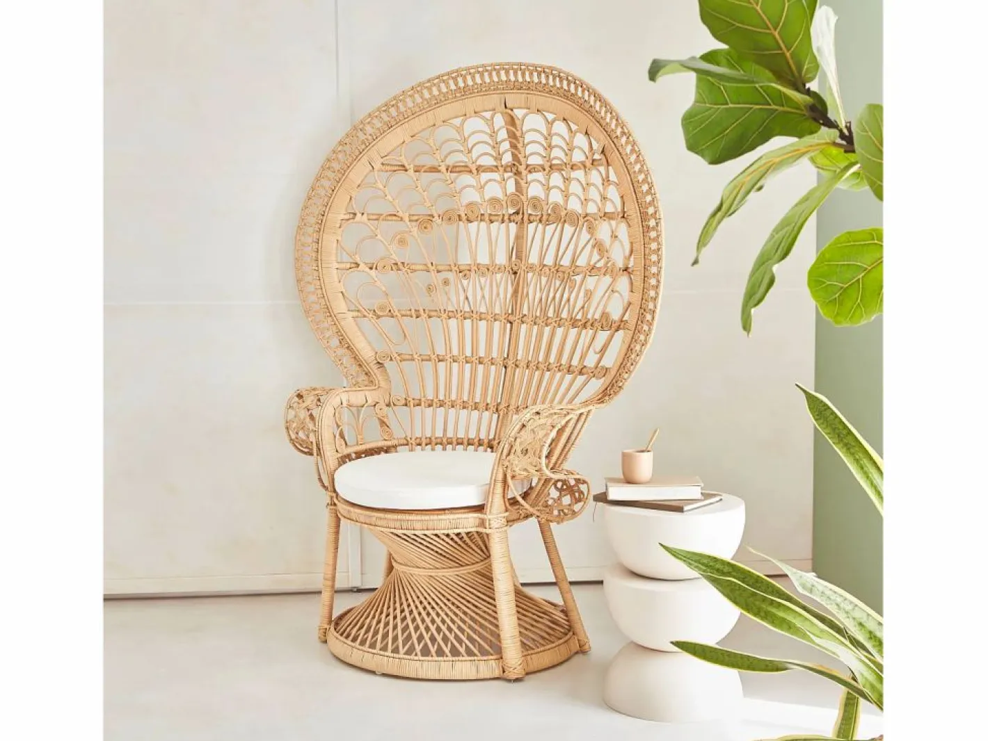 Sillón vintage de ratán natural^Sweeek Hot