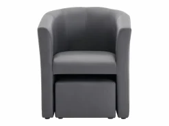 Vente-unique Sillón y chaise longe en imitación estilo clásico intemporal JOVANA Gris