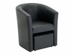 Sillón y puf tapizados en estilo clásico intemporal JOVANA^Vente-unique New