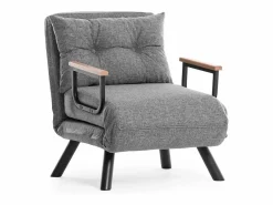 Menzzo Sillón Escandinavo|Sillón-Cama – 175 cm x 60 cm – – Metal y Tela de Lino