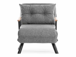 Menzzo Sillón Escandinavo|Sillón-Cama – 175 cm x 60 cm – – Metal y Tela de Lino
