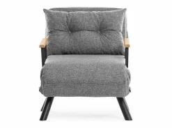 Menzzo Sillón Escandinavo|Sillón-Cama – 175 cm x 60 cm – – Metal y Tela de Lino