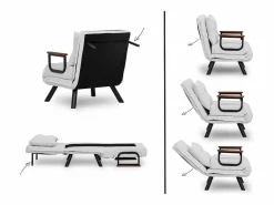 Menzzo Sillón Escandinavo|Sillón-cama de 1 plaza – oscuro – metalizado