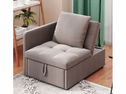 Hauss Spole Sillón/sofá cama convertible - Respaldo regulable - Tejido de lino Gris Outlet
