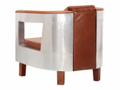 vidaxl Sillón De Piel|Sillon de aviador de cuero auténtico marrón