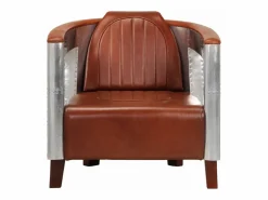 Clicnbuy Sillón De Piel|Sillon de aviador de cuero auténtico marrón