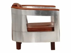 Clicnbuy Sillón De Piel|Sillon de aviador de cuero auténtico marrón