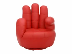 Vente-unique Sillon mano giratorio de piel sintetica en CATCHY Rojo Clearance