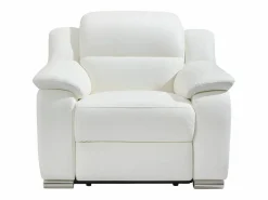 Vente-unique Sillón De Piel|Sillón Relax|Sillon relax eléctrico de piel olor marfil ARENA