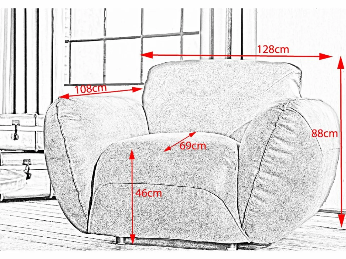 Kawola Sillón De Piel|Sillones individuales - piel - DAVITO