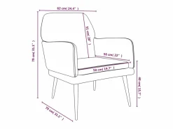 Silvenn Sillón de terciopelo 62x79x79 cm^Garden Furniture
