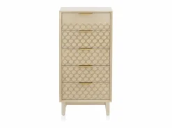 Sinfonier chapado en madera de roble con 5 cajones y color Beige Hot