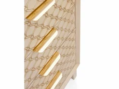 Sinfonier chapado en madera de roble con 5 cajones y color Beige Hot