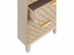 Sinfonier chapado en madera de roble con 5 cajones y color Beige Hot