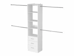 Mueble Perchero|Sistema de Armario SucceBuy con 3 Cajones, Sistema de Organización de Armario de Madera de Altura Ajustable, Colgador de Ropa para Almacenamiento de Dormitorio