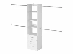 Mueble Perchero|Sistema de Armario SucceBuy con 3 Cajones, Sistema de Organización de Armario de Madera de Altura Ajustable, Colgador de Ropa para Almacenamiento de Dormitorio