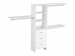 Sistema de Armario SucceBuy con 3 Cajones, Sistema de Organización de Armario de Madera de Altura Ajustable, Colgador de Ropa para Almacenamiento de Dormitorio^ Hot
